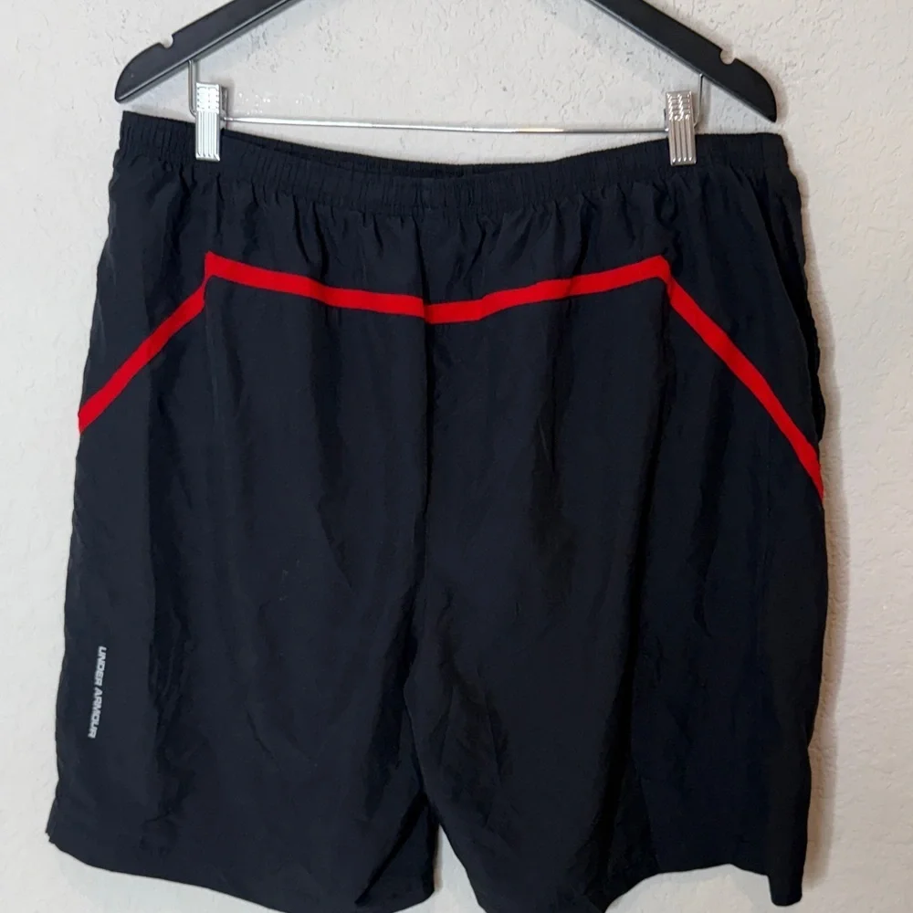 Under Armour Men's Athletic Shorts in Black with Red Trim 2XL